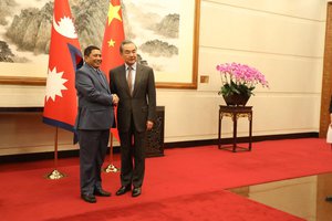 FM Shrestha with Chinese foreing minsiter.jpg