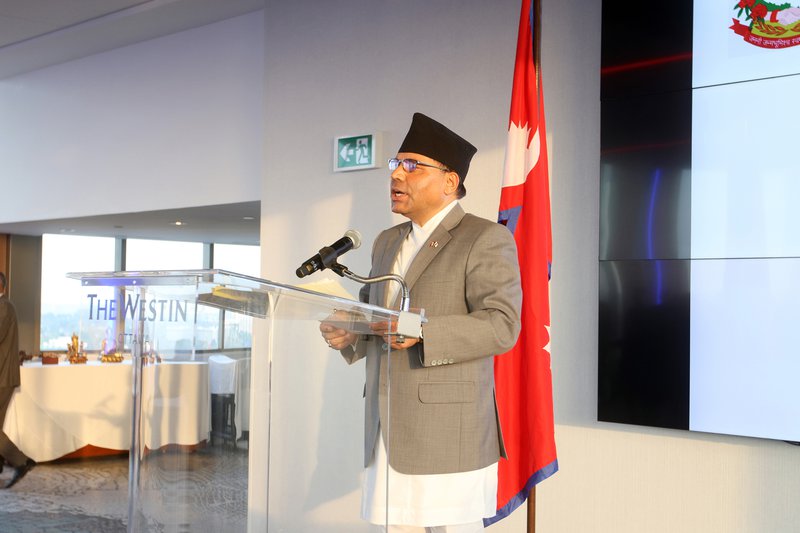 Ambassador Paudyal delivering his remarks.JPG