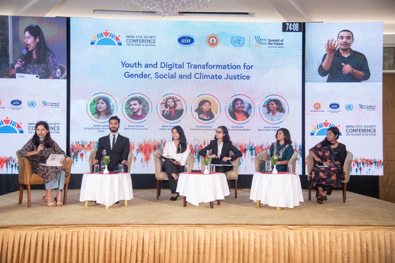 From left, the panel discussion on Youth and Digital Transformation for Gender, Social, and Climate Justice featured Ms. Aastha Subedi, President of YUWA, as the moderator. The panelists.jpg