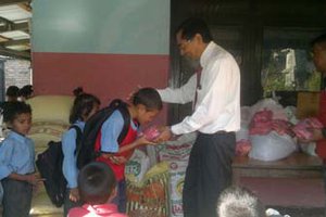 Himalayan Bank provided materials to the children