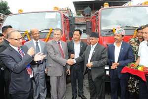 India gifts 17 fire tenders to Nepal