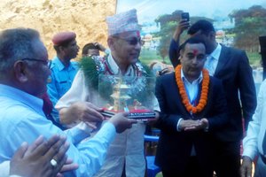 Indian Ambassador to Nepal Rae Lays foundation Stone of School building