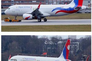 Nepal Airlines A320 at the final stage