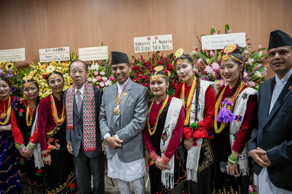 Ambassador Dr, Subedi Hosted A Reception In Tokyo To Mark National Day 