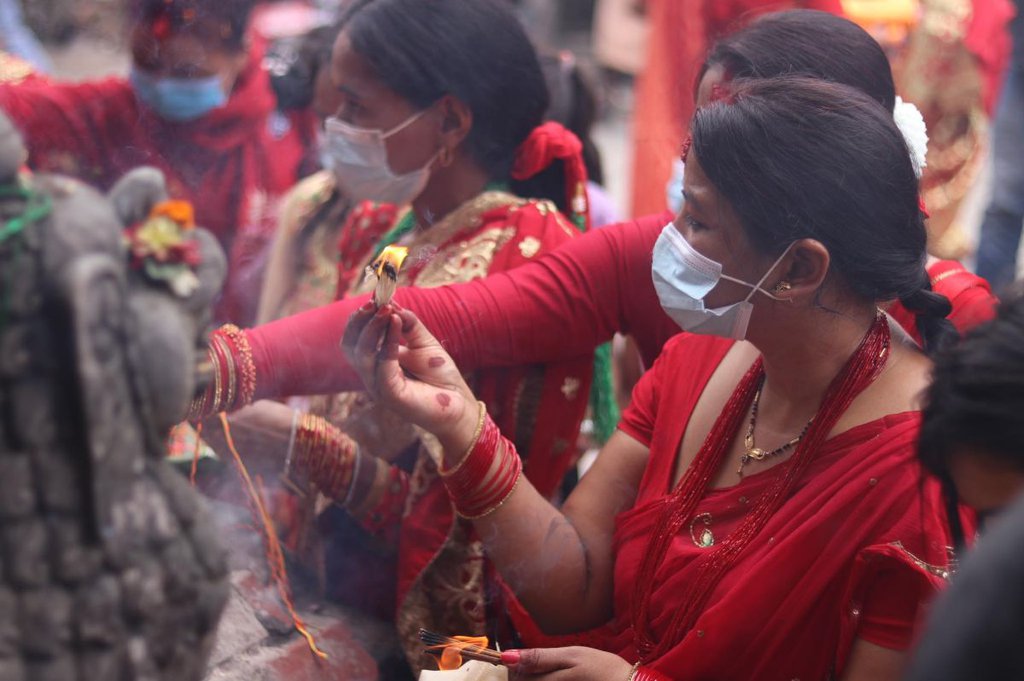 Nepali Women Celebrated Teej Festival With Colorful Gathering New