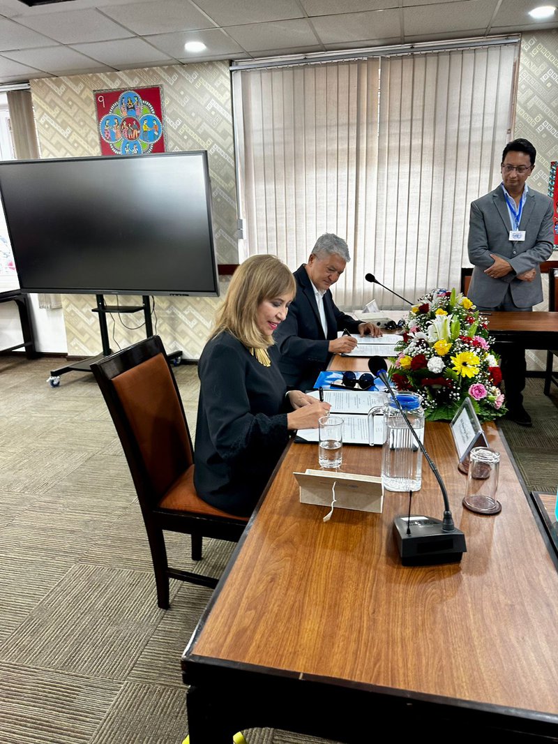 The UNRC Madam Hanaa Singer Hamdy and Executive Director of Dhulikhel Hospital Prof  Dr. Ram Kantha Makaju Shrestha formalizing the collaboration.jpg